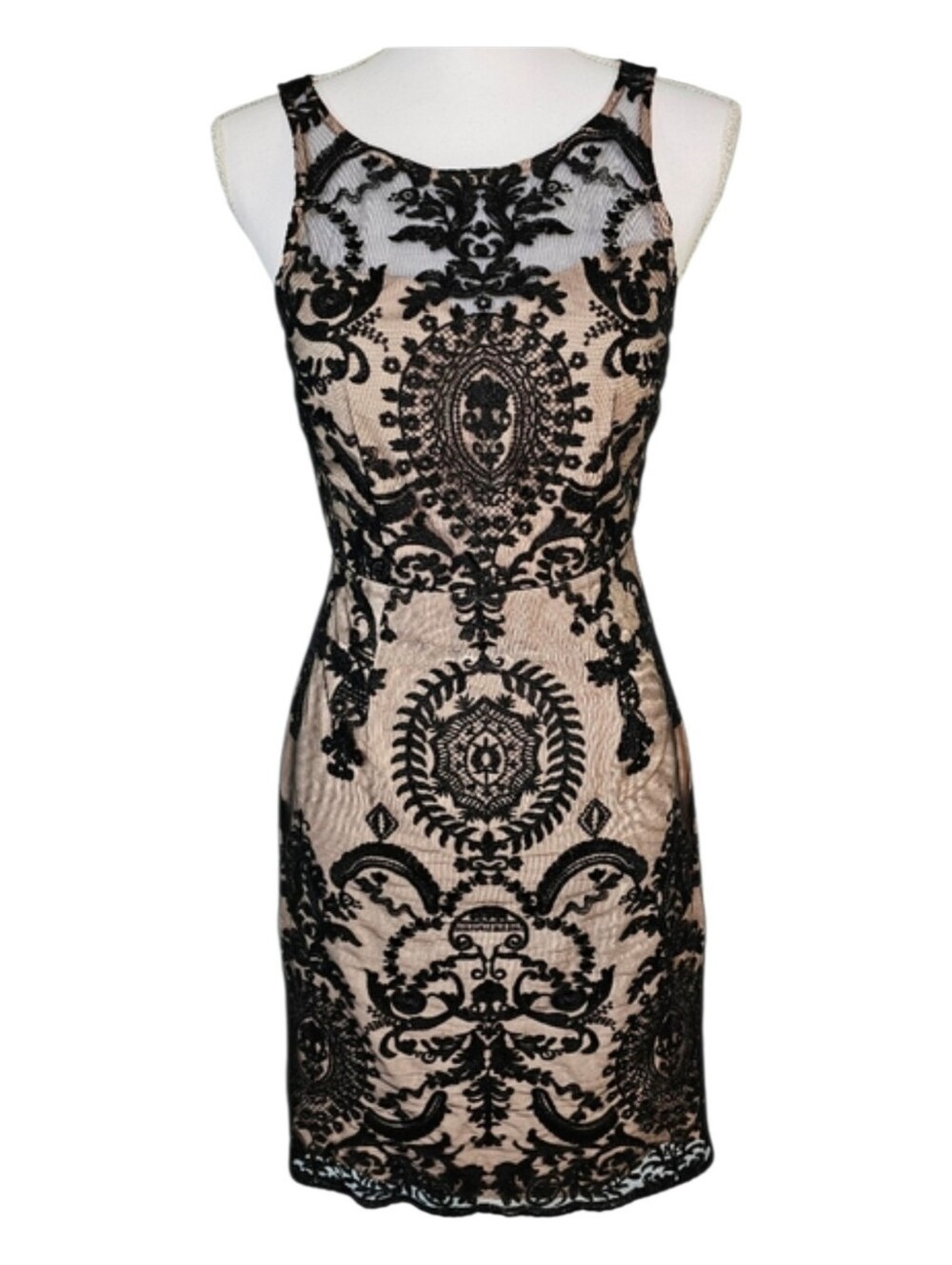 Minuet Black Lace Romantic Whimsigoth Sleeveless Sheath Dress Women's Size S
